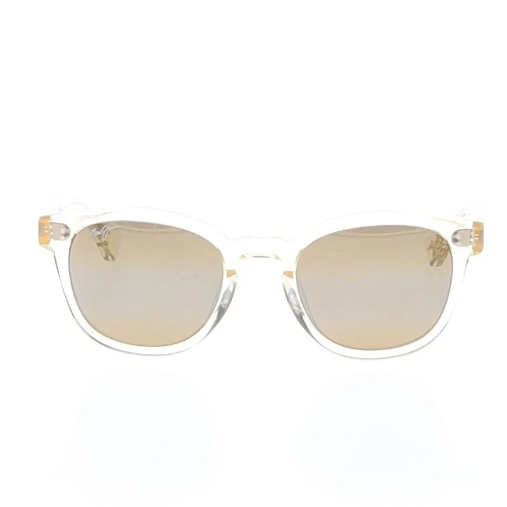 Maui Jim Clear Frame Sunglasses with Silver Mirrored Lenses
